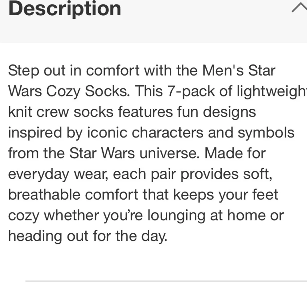 Disney Star Wars 7-Pack Men's Crew Socks Gift boxed New Sz 6-12